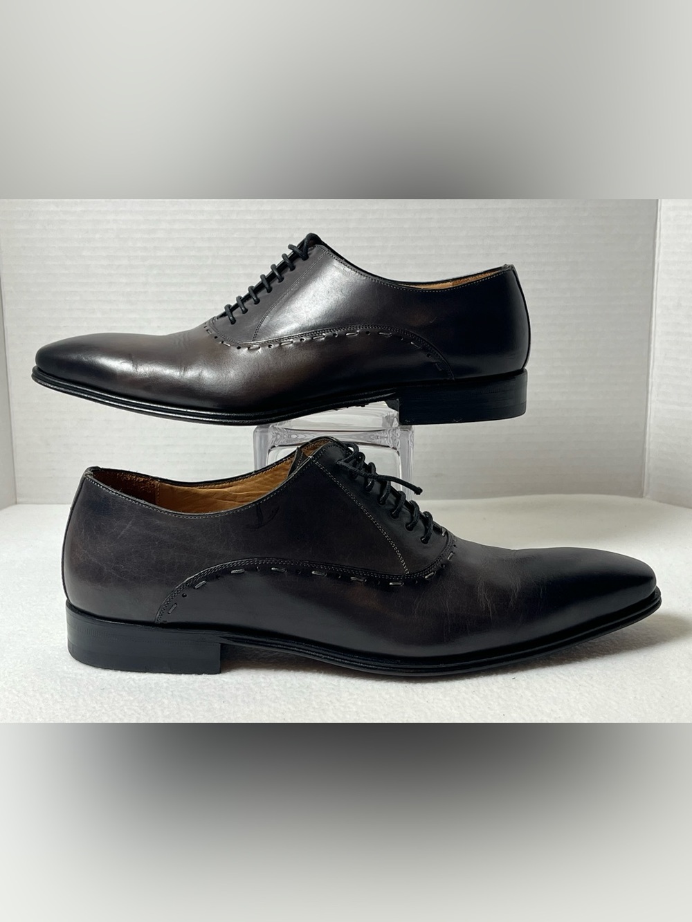 Custom Mezlan Vidal Black/Mocha Leather Oxford Dress Shoes Sz 10 M Spain